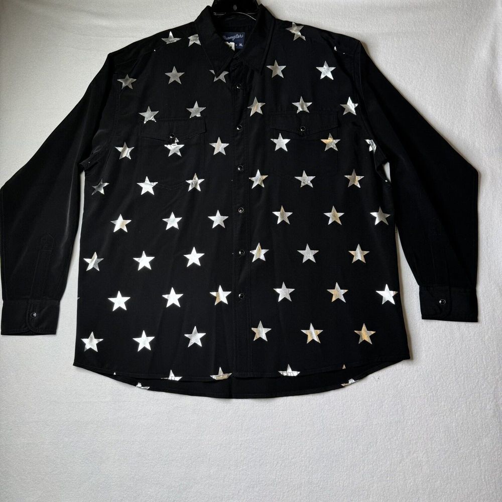 Wrangler Western Shirt VTG 90s Silver Star Rock Star Cowboy Sz XL Cobain Special